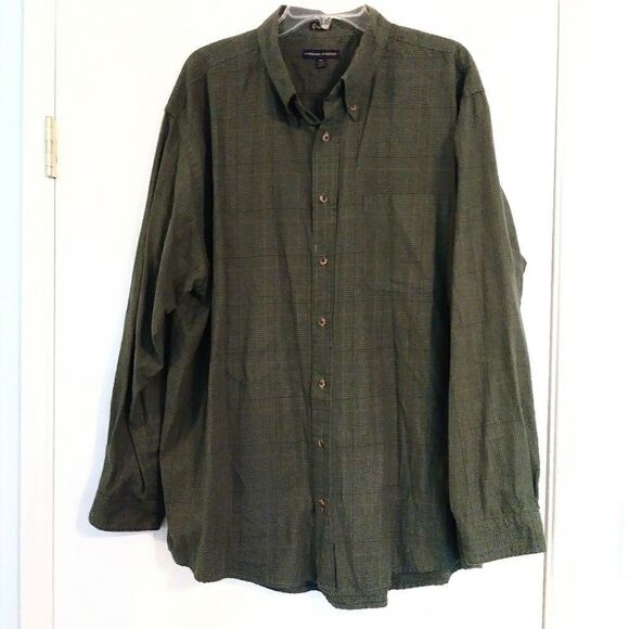 Cambridge Classics Dark Green Plaid Button Down Shirt - Picture 1 of 5